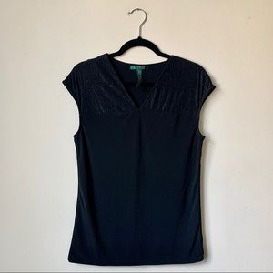 NWOT Lauren - Ralph Lauren Lace-top Blouse